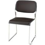 ジョインテックス 会議椅子(スタッキングチェア/ミーティングチェア) 肘なし 座面：合成皮革(合皮) FRK-S2LN BR ブラウン 〔完成品〕