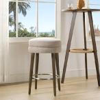 Jennifer Taylor Home Vivien 30 -inch round back less bar stool, Country gray linen parallel imported goods 