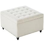 BFD Large Square Storage Ottoman Coffee Table, Oversized Upholstered Ottoman with Storage Box for Living Room Bedroom, Fabric Tufted Coffee parallel imported goods 