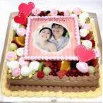 冷凍パーティーケーキ 写真ケーキ 大きいケーキ バースデーケーキ お誕生日 パーティー 記念日 サプライズ 生チョコレート 10号