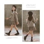 卒業式小学校女子スーツ入学式女の子フォーマルスーツチェック柄子供服セットア...