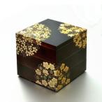 ショッピング重箱 お重 重箱 おしゃれ 北市漆器 花丸春秋5.0三段重(溜)（A） 15cm　