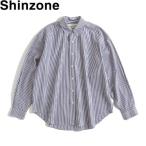 ショッピングDaddy Shinzone(シンゾーン) ダディシャツ(ストライプ) DADDY SHIRT(STRIPE) シャツ 綿 レディース カラー ネイビー 長袖 日本製 春 夏 服