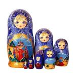 マトリョーシカ マトリョシカ マトリョーシカ人形 入れ子人形 7ピースロシアの入れ子人形マトリョーシカ手描きの装飾ギフトクラフト純粋な手仕事かわいいおもち