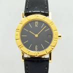 ブルガリ 時計 ボーイズ BVLGARI ブルガリブルガリ BB30GL クォーツ K18 YG 社外レザー ブラック 軽仕上げ 中古