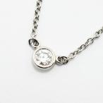 ショッピングティファニー ティファニー ネックレス バイザヤード TIFFANY&Co. ペンダント ダイヤモンド PT950 新品仕上げ 中古