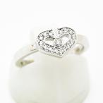 カルティエ リング Cハート Cartier 指輪 ダイヤモンド K18WG 750 #48 約8号 新品仕上げ 中古