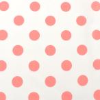 ショッピング水玉 生地 水玉ブロード（288190-3） 3-30.白地×コーラルピンク 09Bk23_