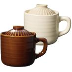 丸辰(Marutatsu) 炊飯器 1合 電子レンジ で ふっくらごはん 陶器 炊飯マグ レシピ付き ブラウン ホワイト 2色からいずれか