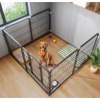 ペットサークル 犬 ペットフェンス サークルケージ ドア付き 室内 屋外 置くだけ 柵 自立 ケージ 小型犬 セットドア付 6枚 接続式 簡単組み立て 工具不要 折りた