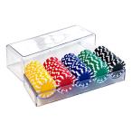 ヨロズラボ  ポーカーチップ 100枚セット プロ仕様 5色(各色20枚、計100枚セット)専用アクリルケース付 麻雀 ポーカー カジノ ルーレット バカラ ブラックジャッ