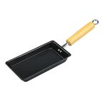 パール金属 燕三条製 鉄 卵焼き フライパン 9.5*20cmフライパン IH対応 一気に巻ける お弁当用 玉子焼き器 The鉄 ブラック HB-2407