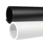 PVC 背景紙 商品 小物 撮影 白 黒 つや消し 光沢　両面バックペーパー　ミラー　両面仕様 60cm*130cm 黒１枚*白１枚 セット