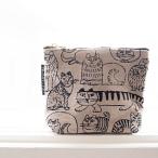 リサラーソン ゴブラン織りスケッチキャットファスナーポーチ 通帳ケースにもなるポーチ LISA LARSON 化粧ポーチ コスメポーチ 整理 小物入れ 通帳入れ ファス