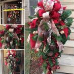 クリスマスリース クリスマス スワッグ 大きい オーナメント ナチュラル リース ドア 玄関 庭園 部屋 壁飾り ガーランド 新年飾り