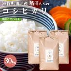 令和４年 滋賀県湖北産 稲田さんのコシヒカリ 30kg 【食味最高ランク特A ３年連続受賞・環境こだわり米(特別栽培米)】【白米・玄米】