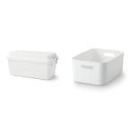 セット 無印良品 ポリプロピレン頑丈収納ボックス 特大 70L 44620847 *無印良品 やわらかポリエチレンケース・中 約幅25.5*奥行36*高さ16cm 38749479