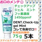 虫歯ゼロへ 5本セット チェックアップジェル ハミガキジェル 75g ミント ライオン 5本 DENT LION ライオン Check-Up gel ミント フッ化物1450ppmf