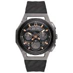 【並行輸入品】 Bulova カーブクロノグラフブラックとチタンウォッチ98A162 ダークグレー