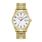 【並行輸入品】 Bulova メンズ カラベル トラディショナル クォーツ ウォッチ、ステンレススチール -トーン エクスパンション、-トーン (モデル: 44B117) 金 ゴ