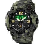【並行輸入品】 メンズウォッチ 多機能 ミリタリー S-Shock スポーツウォッチ LED デジタル 防水 アラームウォッチ, A _1520_迷彩＆ブルー, Big, デジタル。
