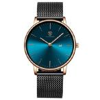 【並行輸入品】 BEN NEVIS メンズ 腕時計 極薄 シンプル ファッション カジュアル アナログ クォーツ 日付表示 防水 男性用 腕時計, 13-ローズブルー。,