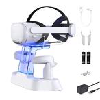 【並行輸入品】 NexiGo パワーアップ充電ドック LEDライト付き Oculus Quest 2［バッテリー付きEliteストラップ対応］ヘッドセット Eliteストラップスタンド