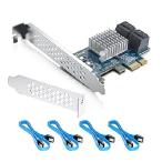 4 Port PCIe SATA Card with 4 SATA Cable, 6Gbps S