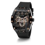 【並行輸入品】 GUESS メンズ トレンド カジュアル トノ ダイヤモンド 43mm 腕時計、ブラック/ブラック/真鍮、ワンサイズ、フェニックス, ブラック///ホワイト,