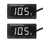 【並行輸入品】 JUZITAO 2個 DC 12V カーデジタル電圧計ゲージ LEDディスプレイ DC 5-28V 電圧計 防水 電圧表示 電圧計 ゲージメーター 電力エネルギー