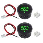 【並行輸入品】 JAMHER DC 4V-100V 電圧計ゲージ 2個 自動車電圧ゲージ LEDデジタルディスプレイ 車 自動車 オートバイ ボート用 (グリーン)