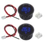 【並行輸入品】 JAMHER 2個 DC 4V-100V 電圧計ゲージ、車の電圧ゲージ LED デジタルディスプレイ 車 自動車 オートバイ ボート用 (ブルー)