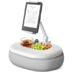 【並行輸入品】 HUMANCOZY 電子書籍リーダースタンド 枕型携帯電話スタンド マルチアングル調節可能な折りたたみ式サポートフレーム 収納付き (ライトグレー)