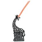  нержавеющая сталь книжка Mark жираф 51807 WALK WITH JESUS порез .. способ. животное английский язык только слово ввод из нержавеющей стали металл рекламная закладка 