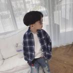 ショッピング韓国子供服 韓国子供服 シャツ おしゃれ キッズ 男の子 女の子 親子リンクコーデ 長袖 親子ペア ペアルック 韓国 お揃い服 チェック柄シャツ　ブルー 739