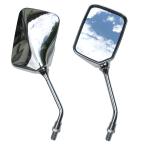 バイク スクエア ミラー 10mm 左右 セット 旧車 カスタム サイド 汎用 ジョーカー JADE GB CB レブル スティード シルバー