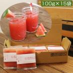 国産厳選 スイカジュース 100%ストレート 100g×15袋セット(冷凍)(すり絞り製法)(完全無添加)(すいか、西瓜)(ベルファーム)