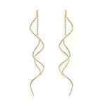送料無料Acefeel Fresh Style Exquisite Threader Dangle Earrings Curve Twist Shape fo