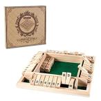【送料無料】AMEROUS 1-4 Players Shut The Box Dice Game,Classic 4 Sided Wooden Board Gam