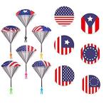 【送料無料】Parachute Toy 6 Pack American Flag Patterns Army Soldiers Guys Tangle Free