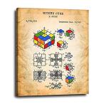 【送料無料】Rubiks Cube Patent Artwork on Canvas 16x20 - Unique Vintage Poster Art Prin