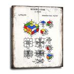 【送料無料】Rubiks Cube Patent Artwork on Canvas 16x20 - Unique Vintage Poster Print -