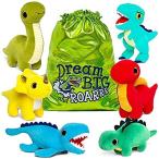 送料無料Naturally KIDS Dinosaur Plush Toys Set 6 w Gift Bag - Dinosaur Toys for Kid