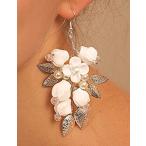 送料無料White Flower Earings Wedding Earrings for Brides Bridal Bridesmaids Earring