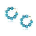 Yahoo! Yahoo!ショッピング(ヤフー ショッピング)送料無料ラタンイヤリング 夏 ボーホー ラフィア ボール フープ ダングルイヤリング レディース ガールズ 軽量 ストローウィッカー ステートメントイヤリング