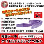 スリングベルト 25mm幅 4m ナイロン製スリングベルト ベルトスリング 吊りベルト 繊維ベルト 吊り具