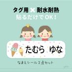 お名前シール ノンアイロン 2点セット おなまえシール ネームシール 女の子 タグ 入学準備 入園準備 防水 耐水 洗濯 電子レンジ 剥がれない