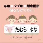 おなまえシール 布用 お名前シール ノンアイロン 3点セット おんなのこ 女の子 衣類用 小学校 入園グッズ 入学祝い 卒園祝い 入学準備 洗濯機 食洗機