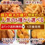 送料無料 人気の5種からお好きな2種が選べるお惣菜セット 訳あり 業務用 冷凍食品  唐揚げ 鶏肉 特産品 ご飯のお供 大阪ギフト からあげ 鳥肉 餃子同梱