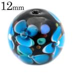 Yahoo! Yahoo!ショッピング(ヤフー ショッピング)とんぼ玉 粒売り 1粒 12mm ビーズ 花柄 ラウンド バラ売り ガラスビーズ 蜻蛉玉 水色 ライトブルー 父の日 ギフト プレゼント